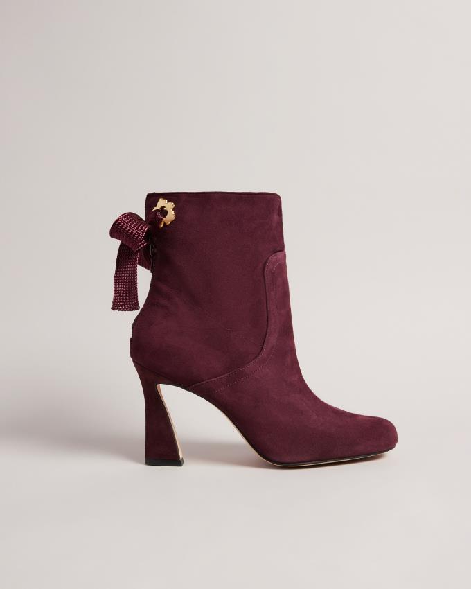 Bottes Cuir Ted Baker Heeled Violette Foncé Femme | HXZ-20160050